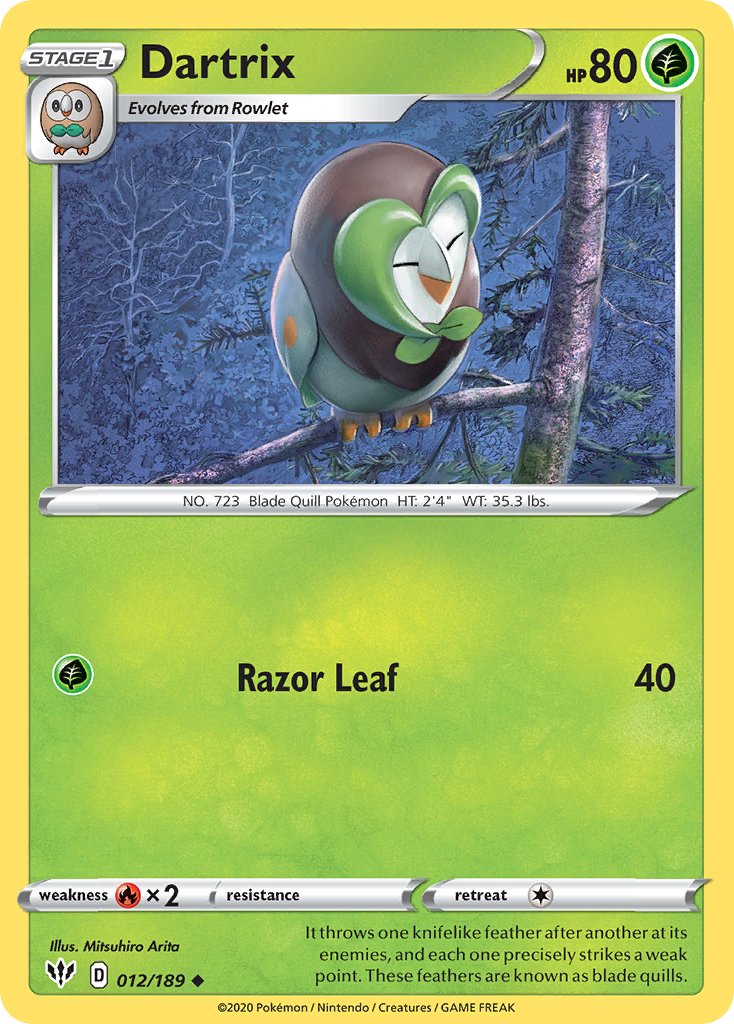 Dartrix (012/189) [Sword & Shield: Darkness Ablaze] - Dark Crystal Cards
