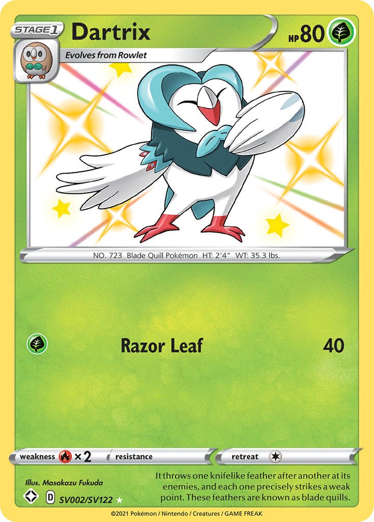 Dartrix (SV002/SV122) [Sword & Shield: Shining Fates] - Dark Crystal Cards