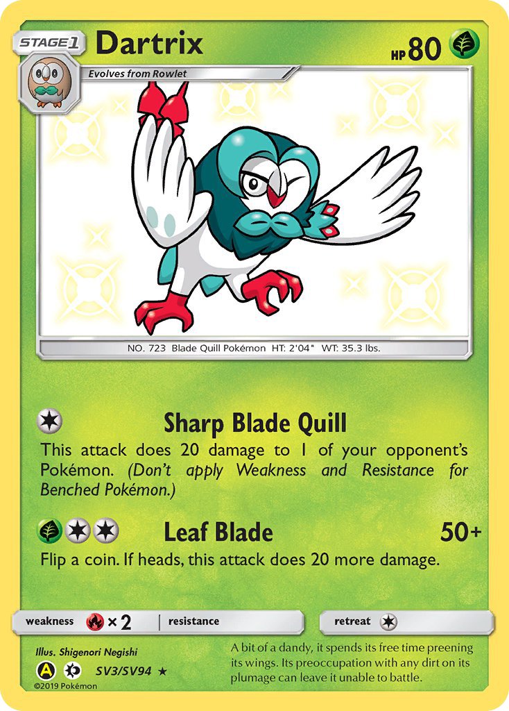 Dartrix (SV3/SV94) [Sun & Moon: Hidden Fates - Shiny Vault] - Dark Crystal Cards