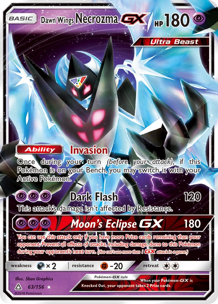 Dawn Wings Necrozma GX (63/156) [Sun & Moon: Ultra Prism] - Dark Crystal Cards