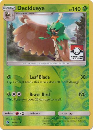 Decidueye (11/149) (League Promo) [Sun & Moon: Base Set] - Dark Crystal Cards