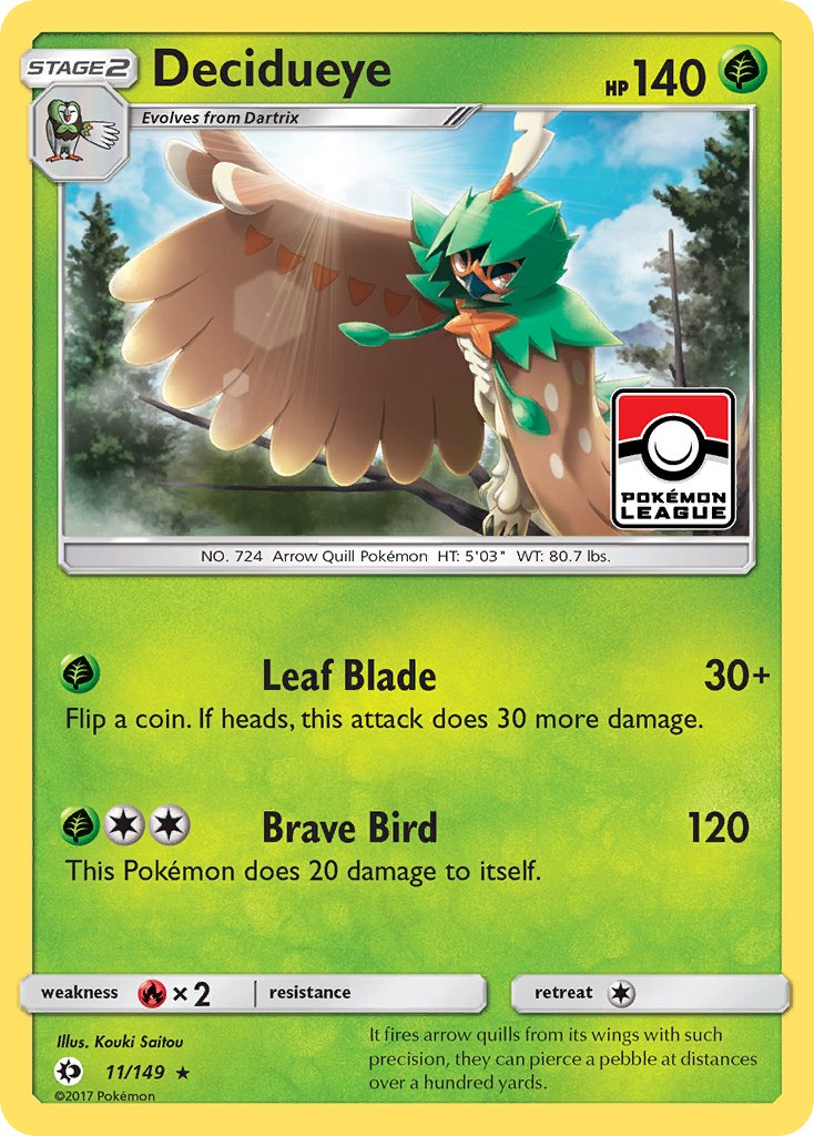 Decidueye (11/149) [Sun & Moon: Base Set] - Dark Crystal Cards