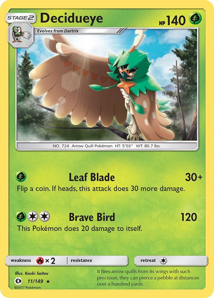 Decidueye (11/149) (Theme Deck Exclusive) [Sun & Moon: Base Set] - Dark Crystal Cards