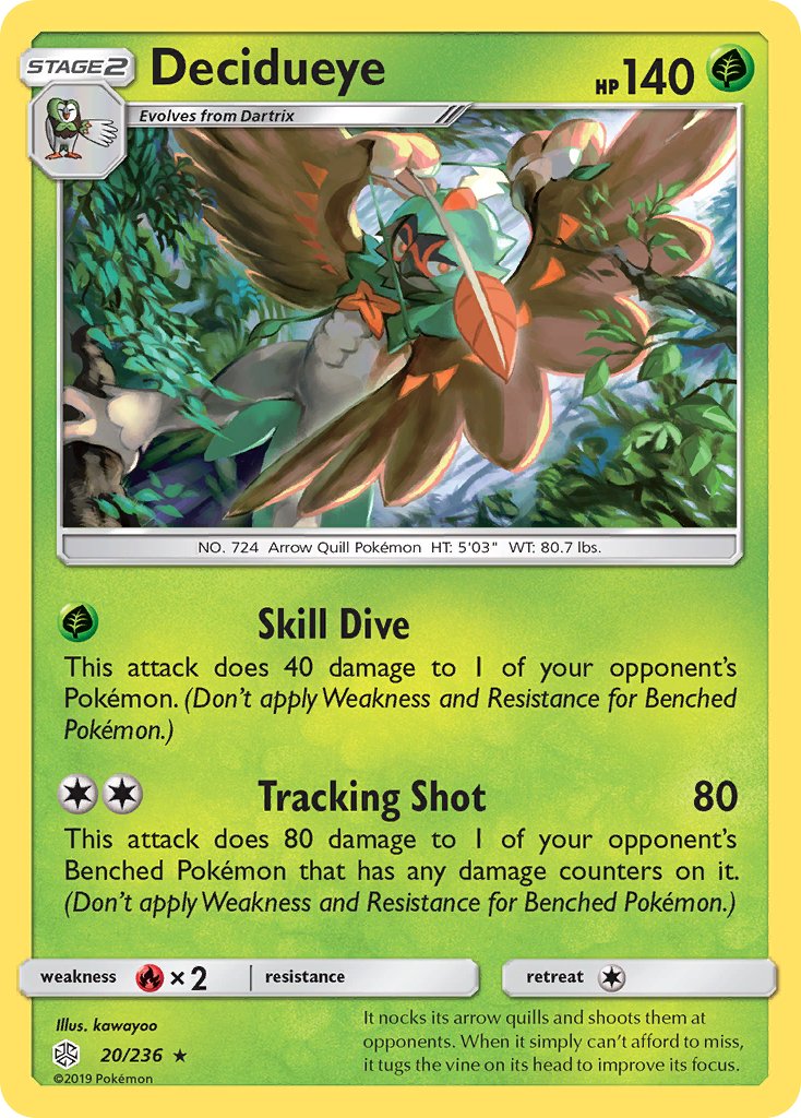 Decidueye (20/236) [Sun & Moon: Cosmic Eclipse] - Dark Crystal Cards