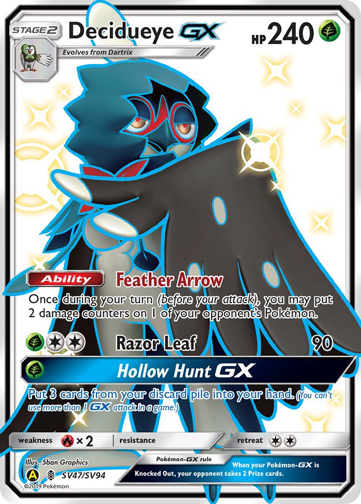 Decidueye GX (SV47/SV94) [Sun & Moon: Hidden Fates - Shiny Vault] - Dark Crystal Cards