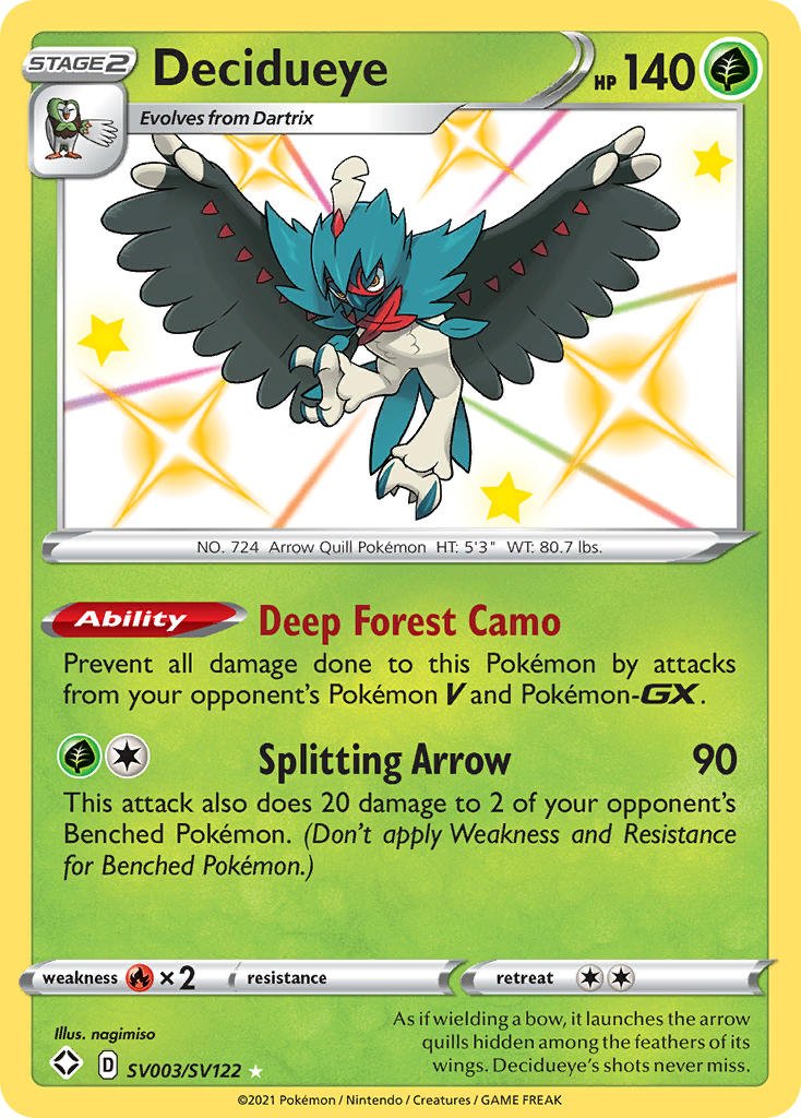 Decidueye (SV003/SV122) [Sword & Shield: Shining Fates] - Dark Crystal Cards