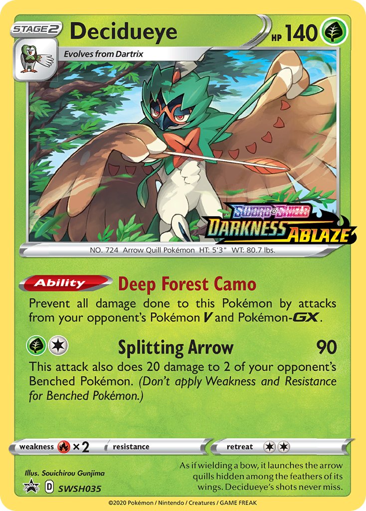 Decidueye (SWSH035) (Prerelease Promo) [Sword & Shield: Black Star Promos] - Dark Crystal Cards