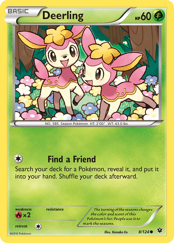 Deerling (8/124) [XY: Fates Collide] - Dark Crystal Cards
