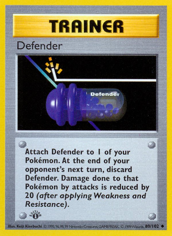 Defender (80/102) (Shadowless) [Base Set 1st Edition] - Dark Crystal Cards