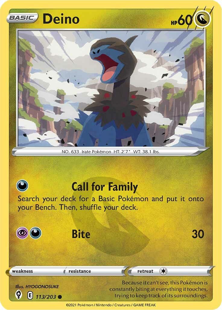 Deino (113/203) [Sword & Shield: Evolving Skies] - Dark Crystal Cards