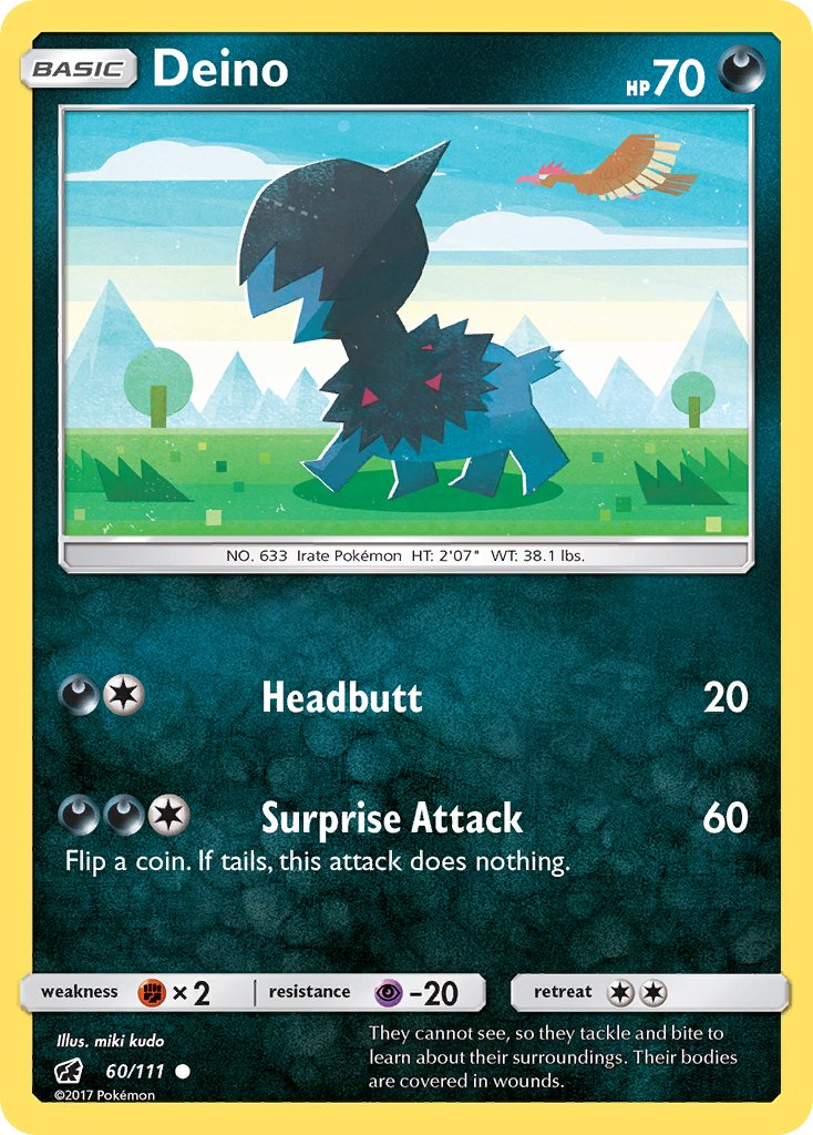 Deino (60/111) [Sun & Moon: Crimson Invasion] - Dark Crystal Cards