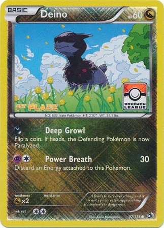 Deino (97/113) (League Promo 1st Place) [Black & White: Legendary Treasures] - Dark Crystal Cards