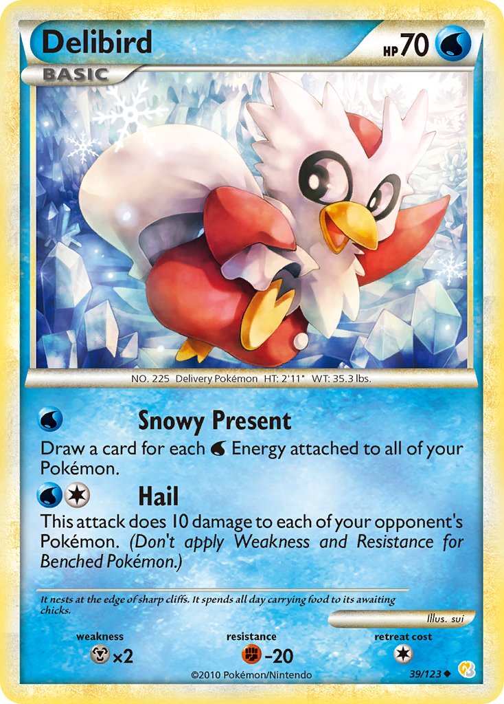 Delibird (39/123) [HeartGold & SoulSilver: Base Set] - Dark Crystal Cards