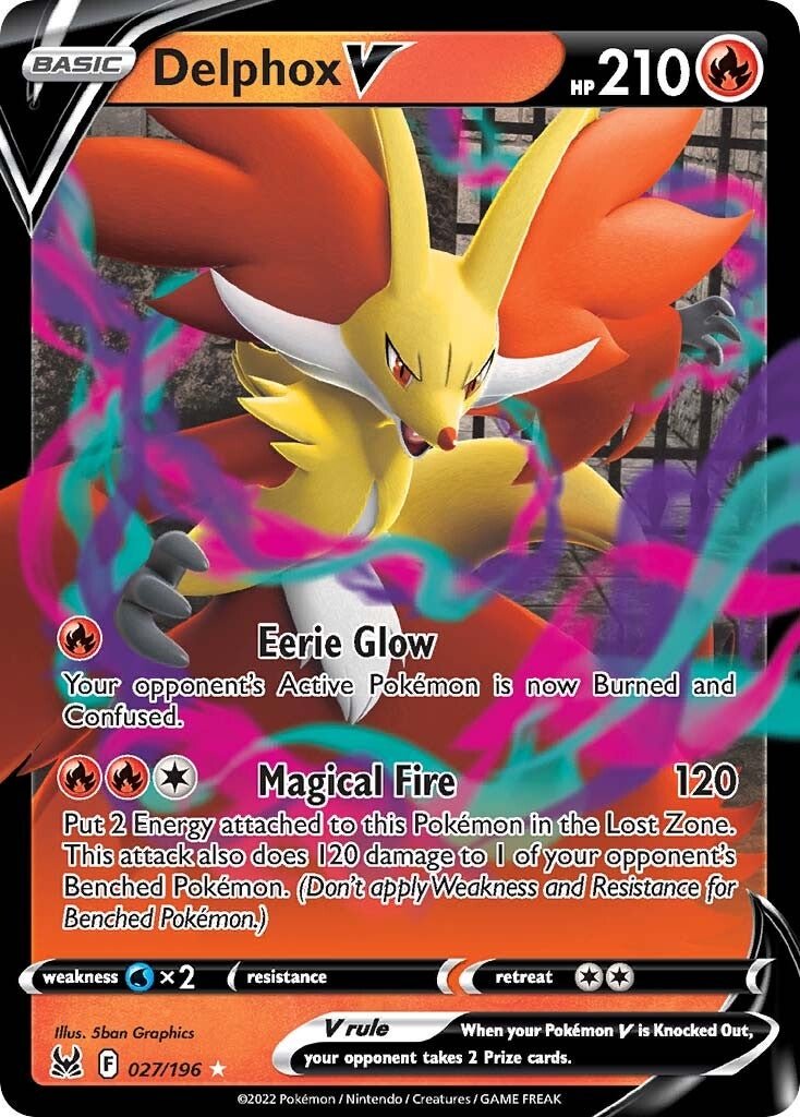 Delphox V (027/196) [Sword & Shield: Lost Origin] - Dark Crystal Cards