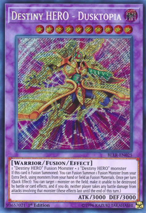Destiny HERO - Dusktopia [BLLR - EN025] Secret Rare - Dark Crystal Cards