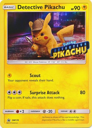 Detective Pikachu (SM170) (Detective Pikachu Stamped) [Sun & Moon: Black Star Promos] - Dark Crystal Cards
