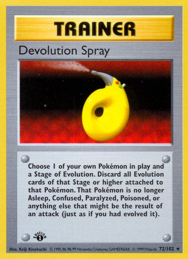 Devolution Spray (72/102) (Shadowless) [Base Set 1st Edition] - Dark Crystal Cards