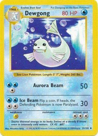 Dewgong (25/102) [Base Set Shadowless Unlimited] - Dark Crystal Cards