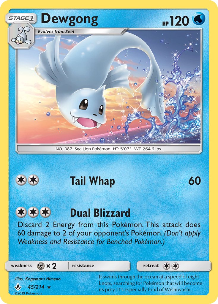 Dewgong (45/214) [Sun & Moon: Unbroken Bonds] - Dark Crystal Cards