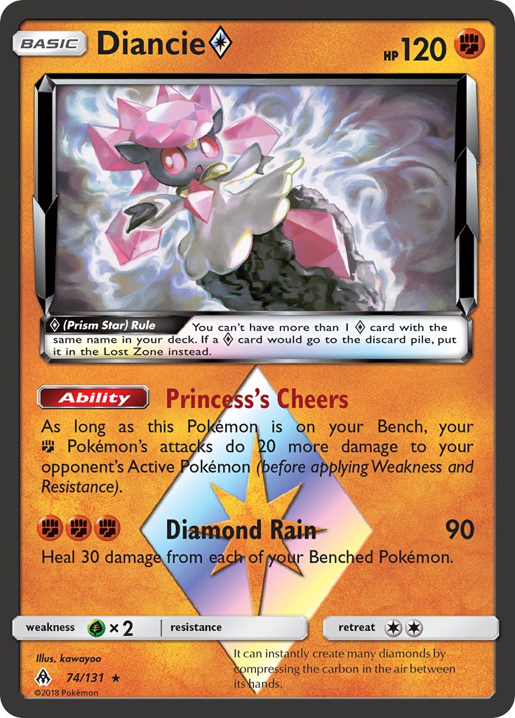 Diancie (74/131) (Prism Star) [Sun & Moon: Forbidden Light] - Dark Crystal Cards