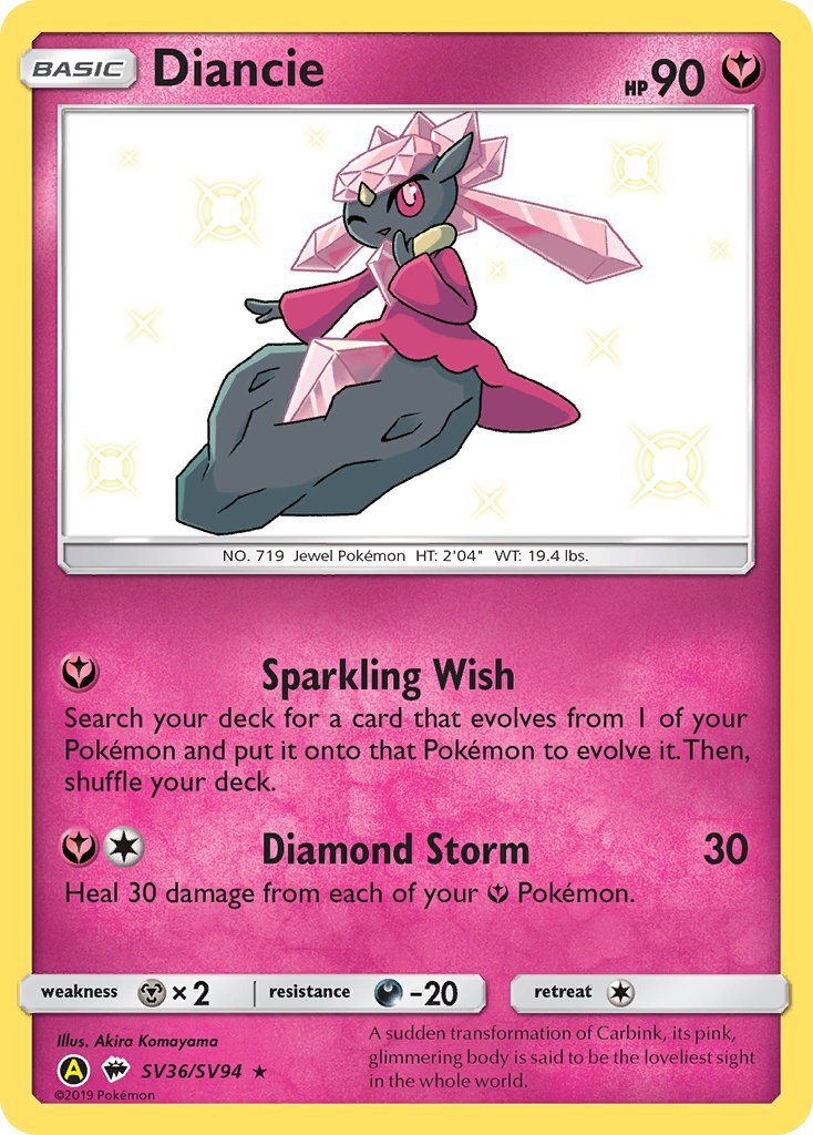 Diancie (SV36/SV94) [Sun & Moon: Hidden Fates - Shiny Vault] - Dark Crystal Cards