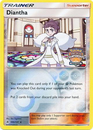 Diantha (105/131) (Regional Championship Promo) [Sun & Moon: Forbidden Light] - Dark Crystal Cards