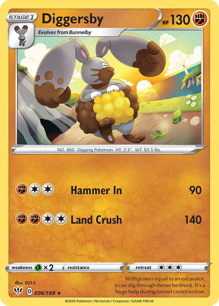 Diggersby (096/189) [Sword & Shield: Darkness Ablaze] - Dark Crystal Cards