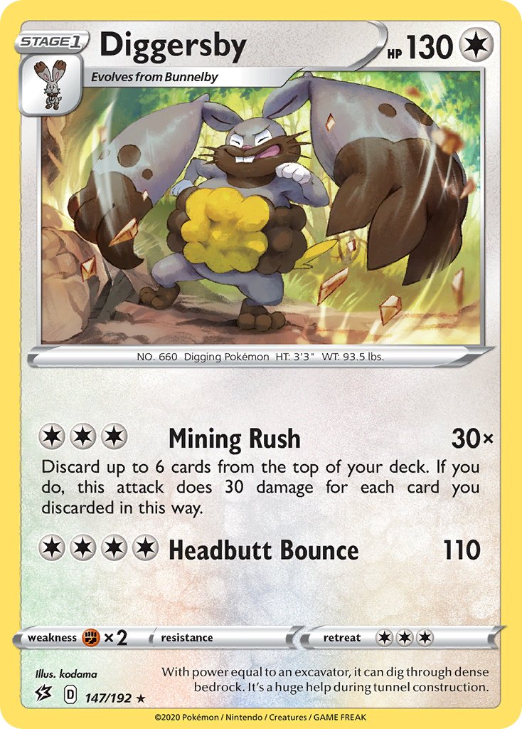 Diggersby (147/192) [Sword & Shield: Rebel Clash] - Dark Crystal Cards