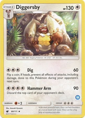 Diggersby (88/111) (Deck Exclusive #18) [Sun & Moon: Trainer Kit - Alolan Ninetales] - Dark Crystal Cards
