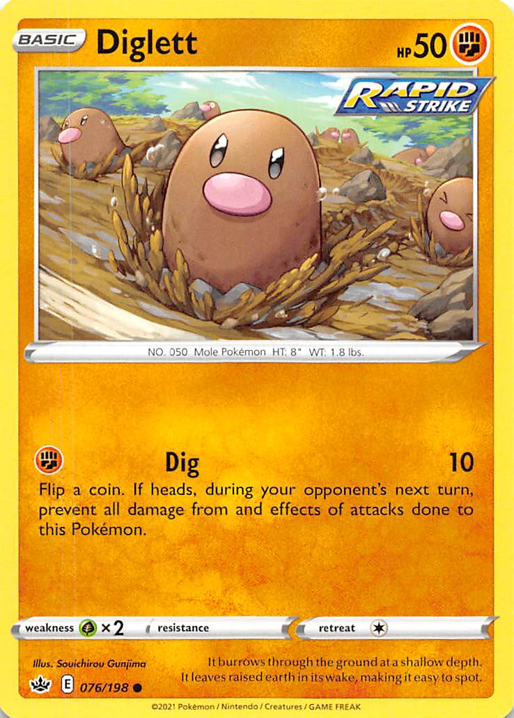Diglett (076/198) [Sword & Shield: Chilling Reign] - Dark Crystal Cards