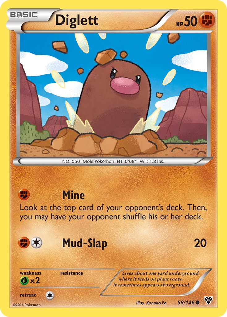 Diglett (58/146) [XY: Base Set] - Dark Crystal Cards