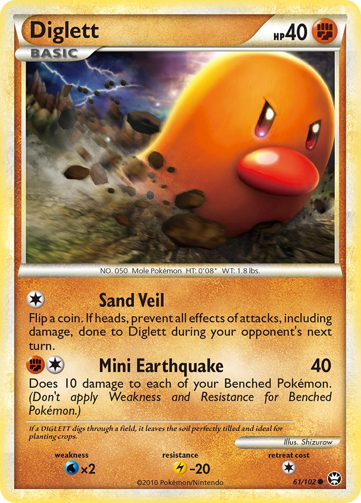 Diglett (61/102) [HeartGold & SoulSilver: Triumphant] - Dark Crystal Cards