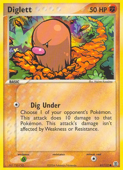 Diglett (61/112) [EX: FireRed & LeafGreen] - Dark Crystal Cards