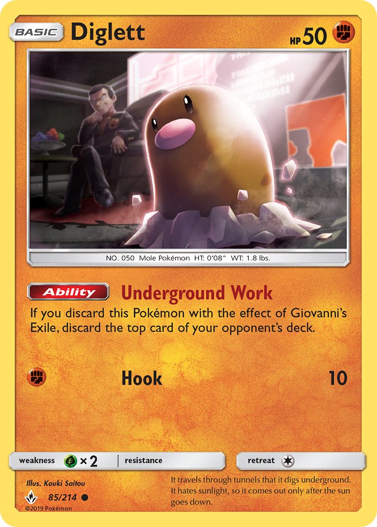 Diglett (85/214) [Sun & Moon: Unbroken Bonds] - Dark Crystal Cards