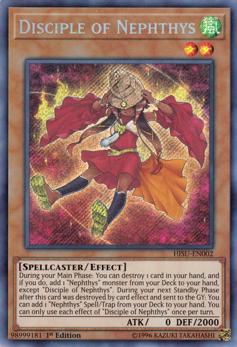 Disciple of Nephthys [HISU - EN002] Secret Rare - Dark Crystal Cards