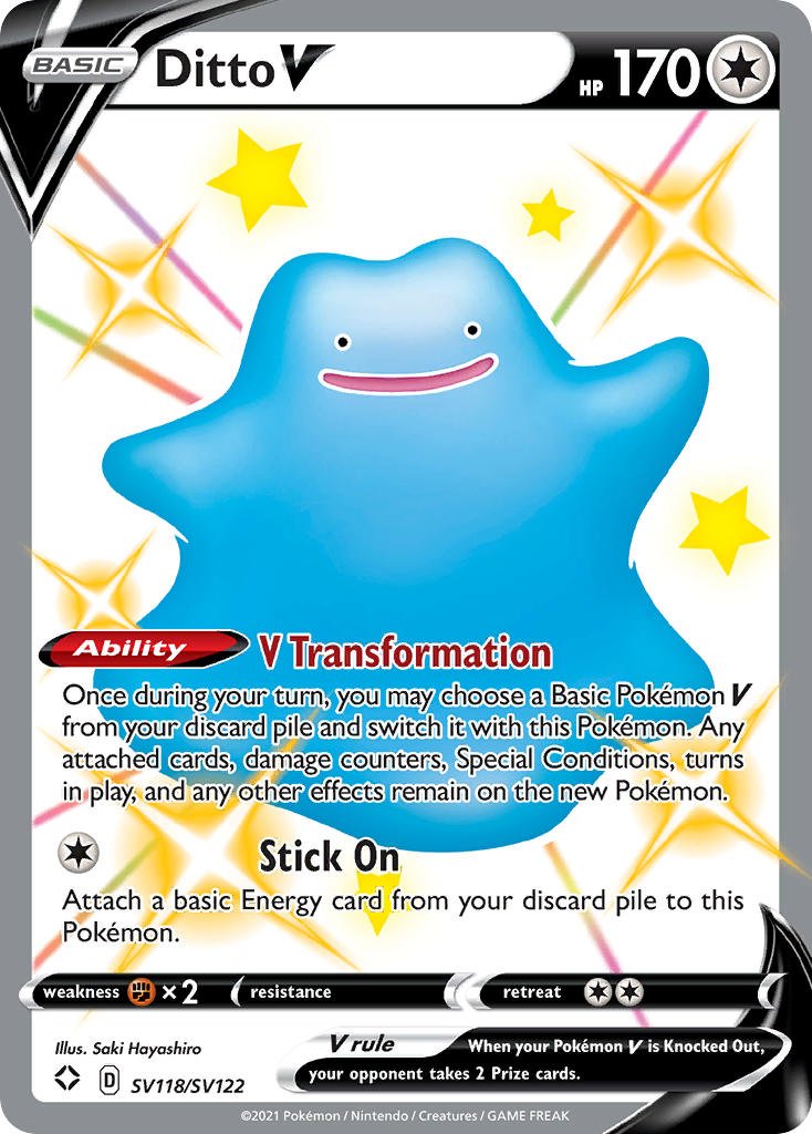Ditto V (SV118/SV122) [Sword & Shield: Shining Fates] - Dark Crystal Cards