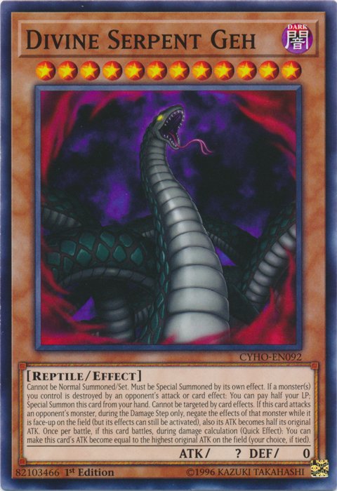 Divine Serpent Geh [CYHO - EN092] Common - Dark Crystal Cards