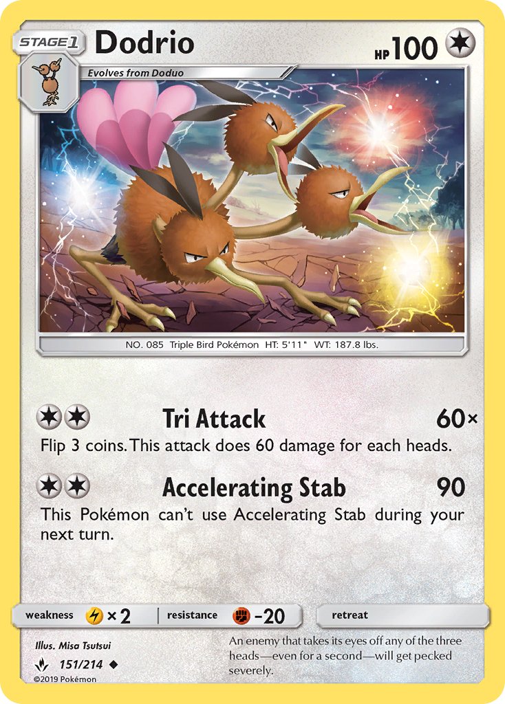 Dodrio (151/214) [Sun & Moon: Unbroken Bonds] - Dark Crystal Cards