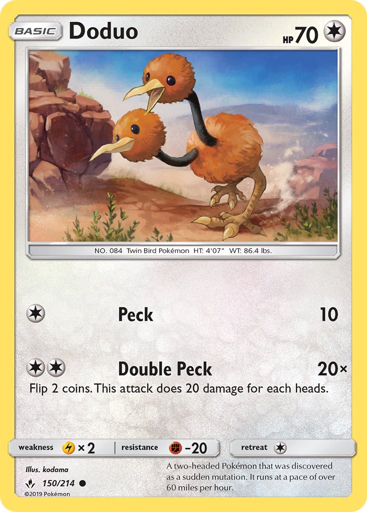 Doduo (150/214) [Sun & Moon: Unbroken Bonds] - Dark Crystal Cards