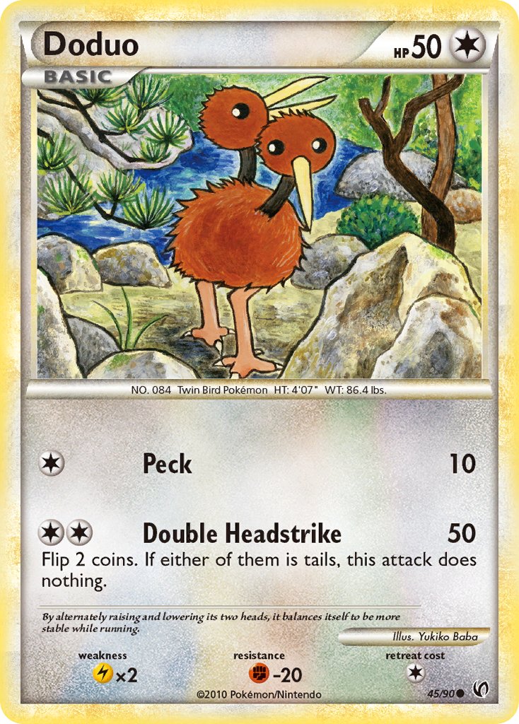 Doduo (45/90) [HeartGold & SoulSilver: Undaunted] - Dark Crystal Cards