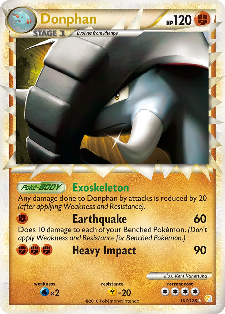 Donphan (107/123) [HeartGold & SoulSilver: Base Set] - Dark Crystal Cards