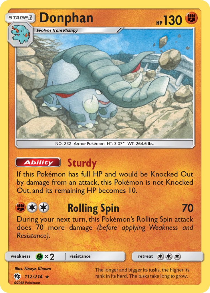 Donphan (112/214) [Sun & Moon: Lost Thunder] - Dark Crystal Cards