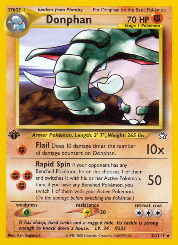 Donphan (21/111) [Neo Genesis 1st Edition] - Dark Crystal Cards