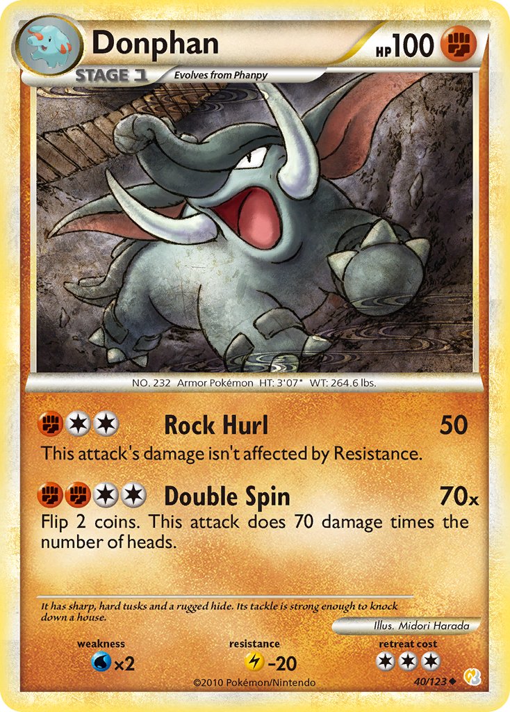 Donphan (40/123) [HeartGold & SoulSilver: Base Set] - Dark Crystal Cards