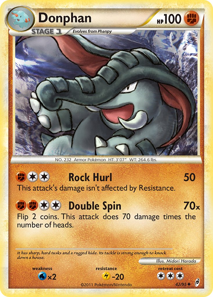 Donphan (42/95) [HeartGold & SoulSilver: Call of Legends] - Dark Crystal Cards