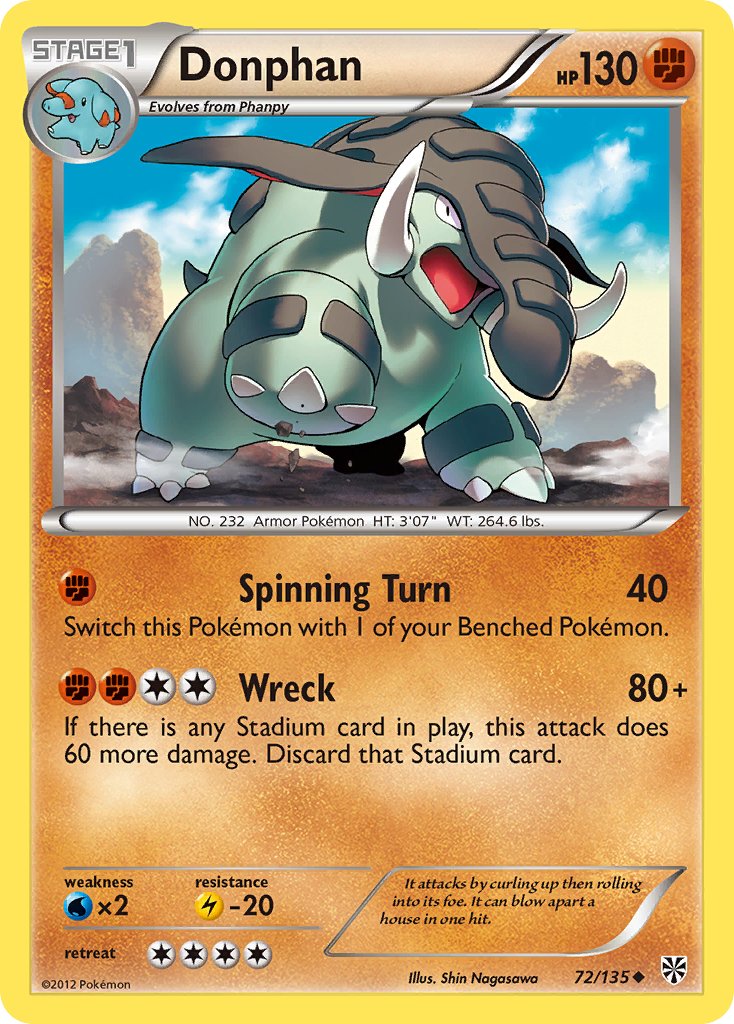 Donphan (72/135) [Black & White: Plasma Storm] - Dark Crystal Cards