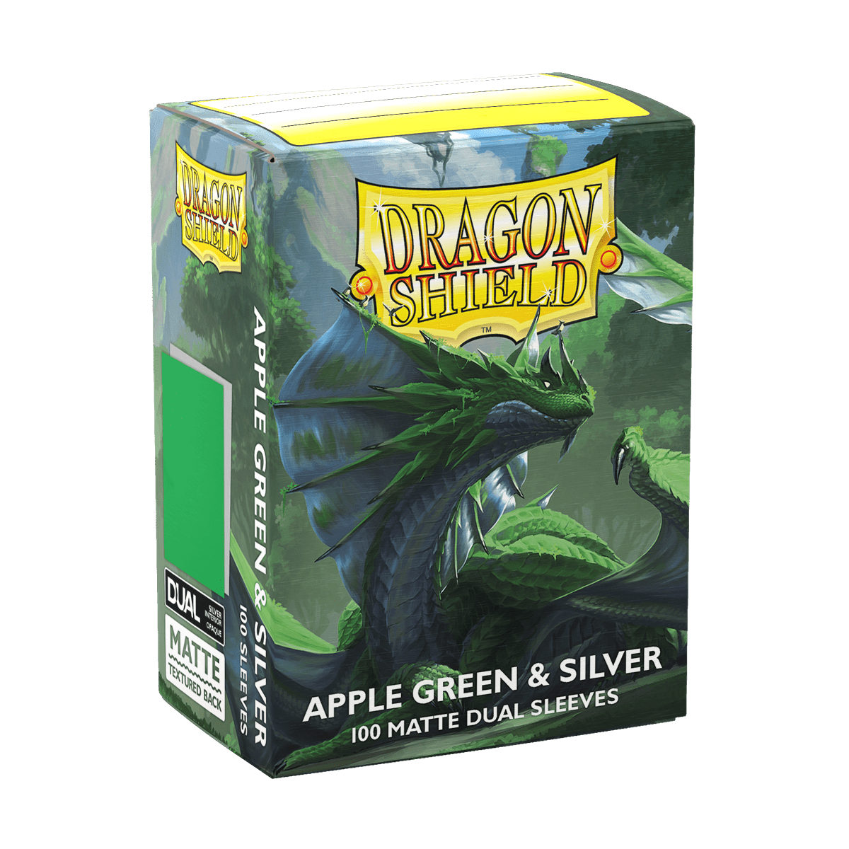 Dragon Shield Dual Sleeve 100ct - Apple Green and Silver - Dark Crystal Cards