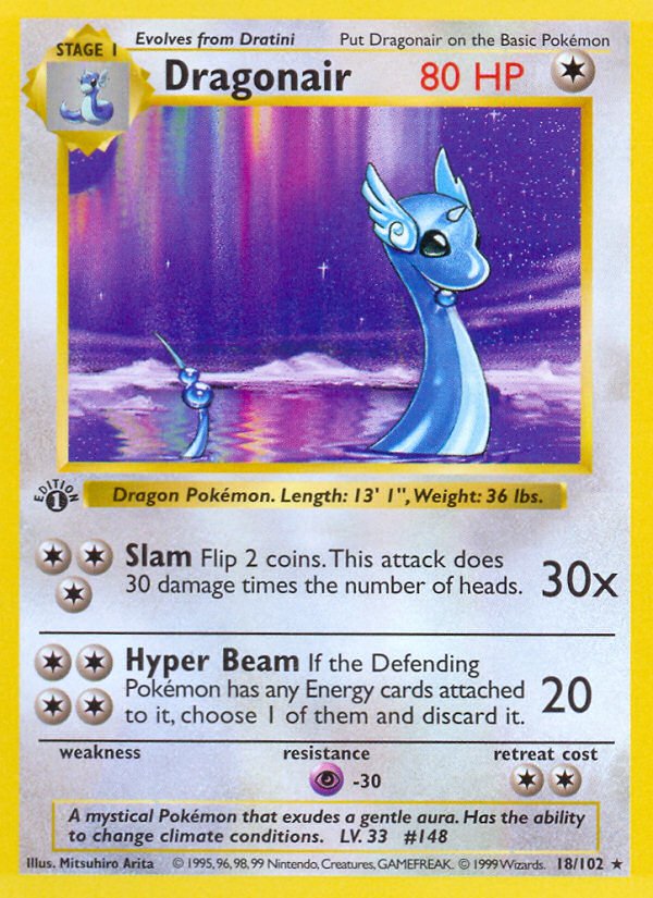 Dragonair (18/102) (Shadowless) [Base Set 1st Edition] - Dark Crystal Cards