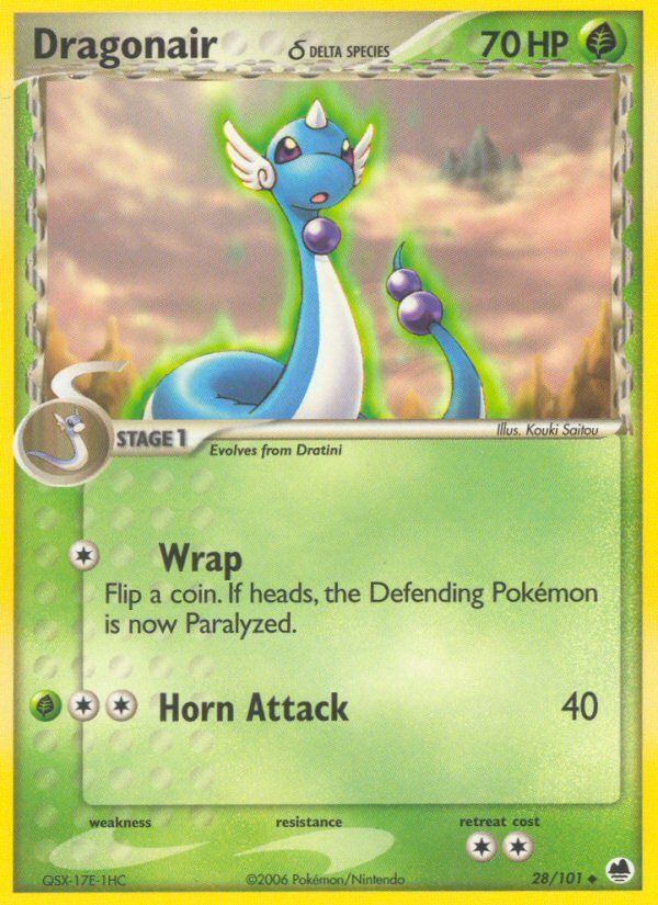 Dragonair (28/101) (Delta Species) [EX: Dragon Frontiers] - Dark Crystal Cards