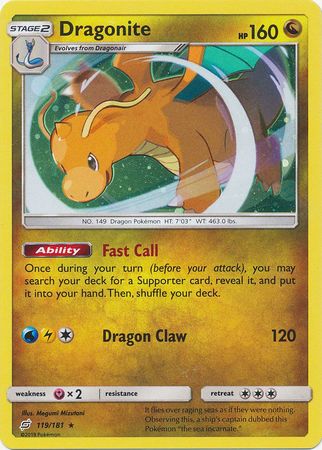 Dragonite (119/181) (Cosmos Holo) [Sun & Moon: Team Up] - Dark Crystal Cards